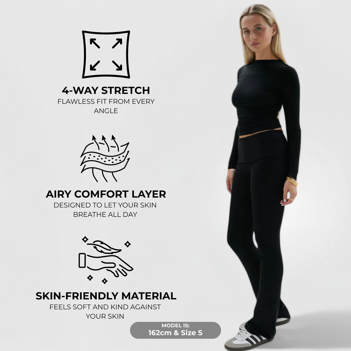 CloudKnit™ Flare Leggings - Musta