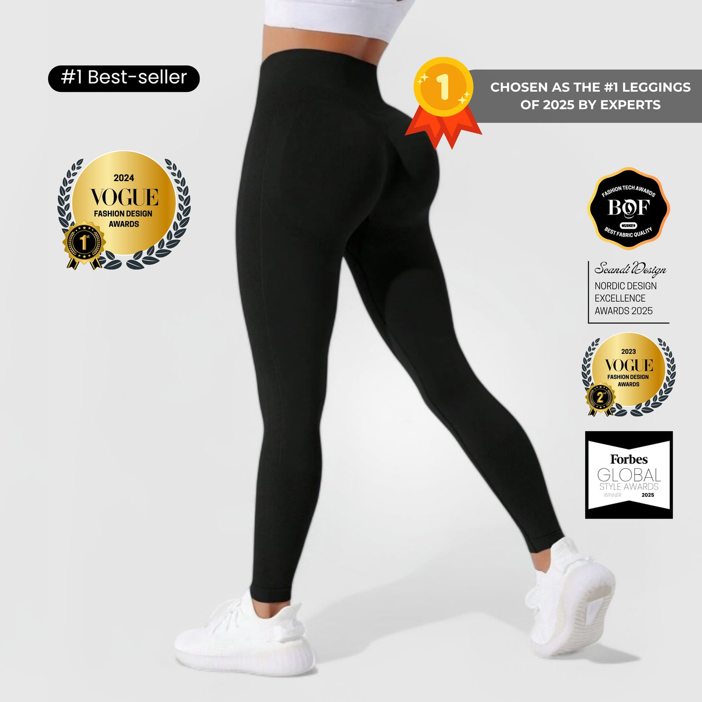 FLEXFORM™ Seamless Leggings - Musta V1
