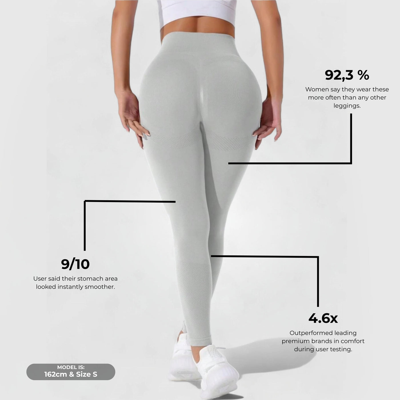 FLEXFORM™ Seamless Leggings - Vaalean Harmaa V1