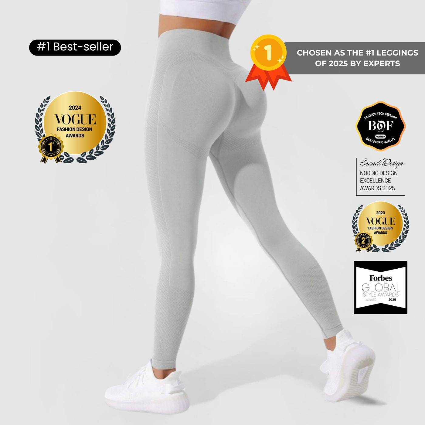 FLEXFORM™ Seamless Leggings - Vaalean Harmaa V1