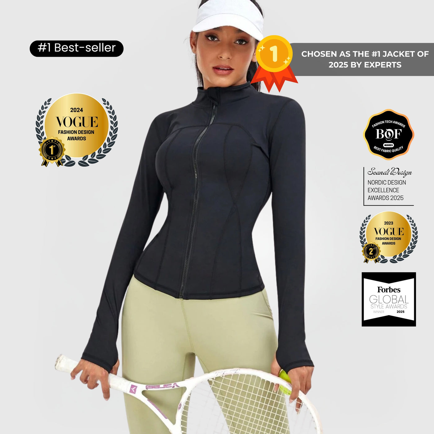 FLEXFORM™ Sculpt Zip Jacket - Musta