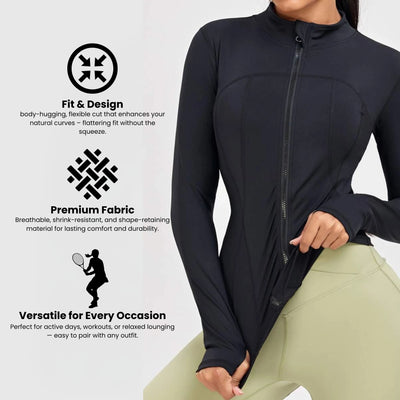 FLEXFORM™ Sculpt Zip Jacket - Musta
