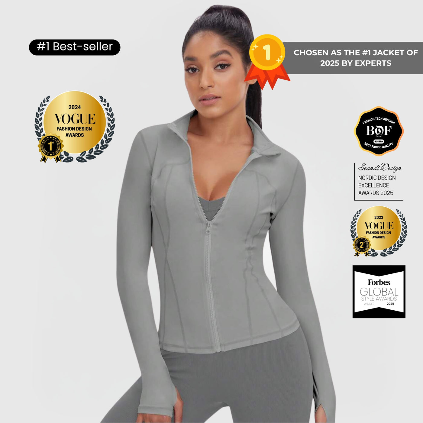 FLEXFORM™ Sculpt Zip Jacket - Harmaa