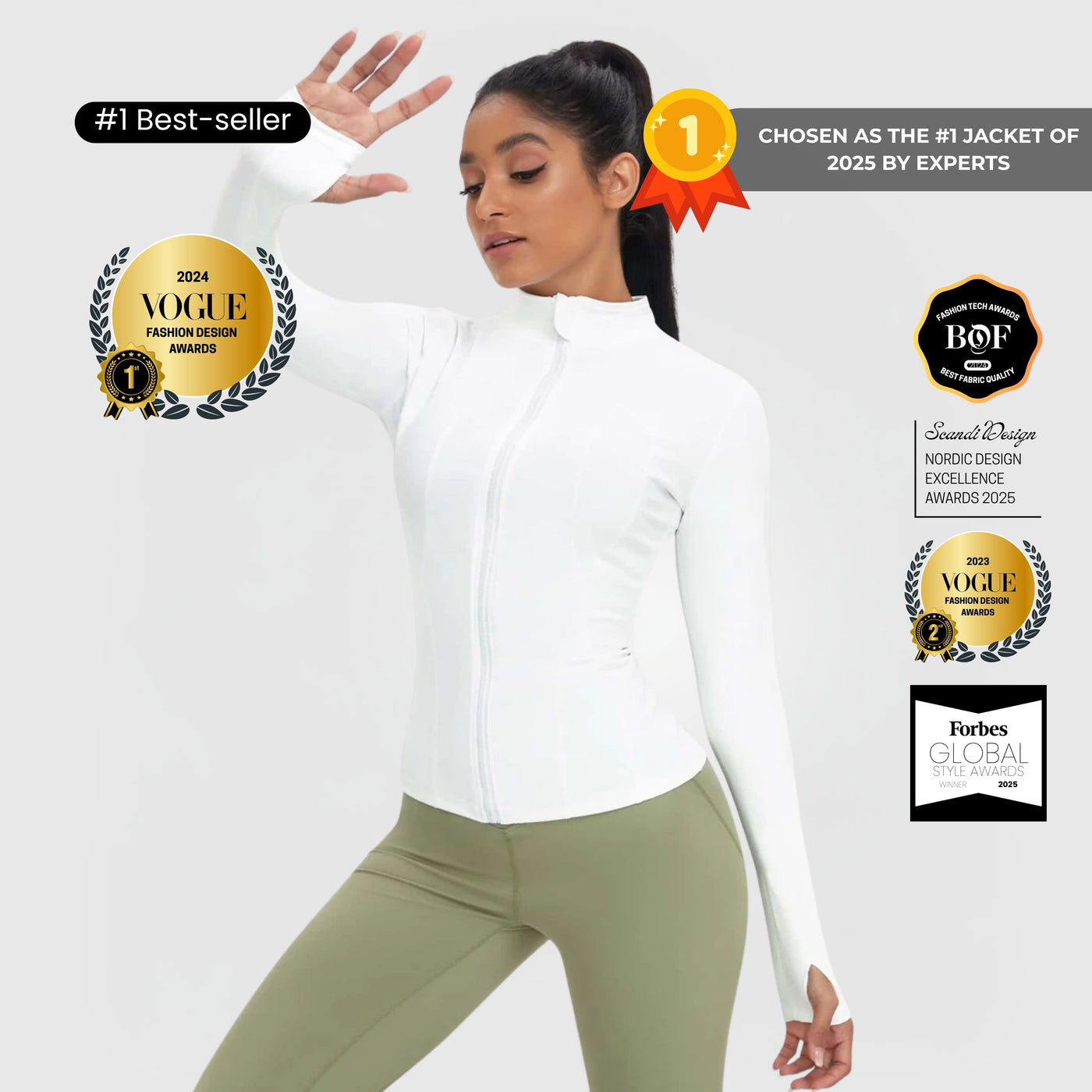 FLEXFORM™ Sculpt Zip Jacket - Valkoinen