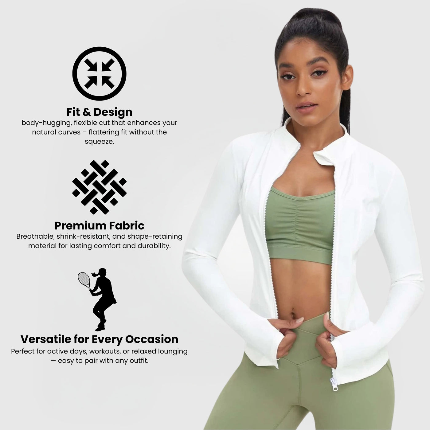 FLEXFORM™ Sculpt Zip Jacket - Valkoinen