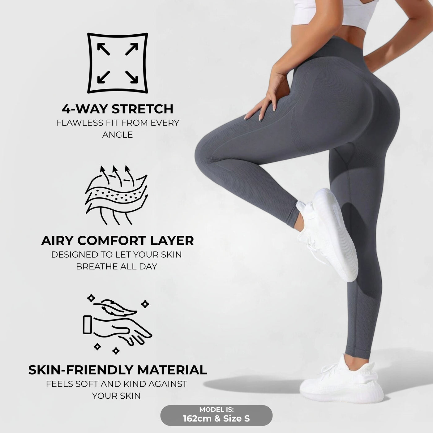 FLEXFORM™ Seamless Leggings - Harmaa V1