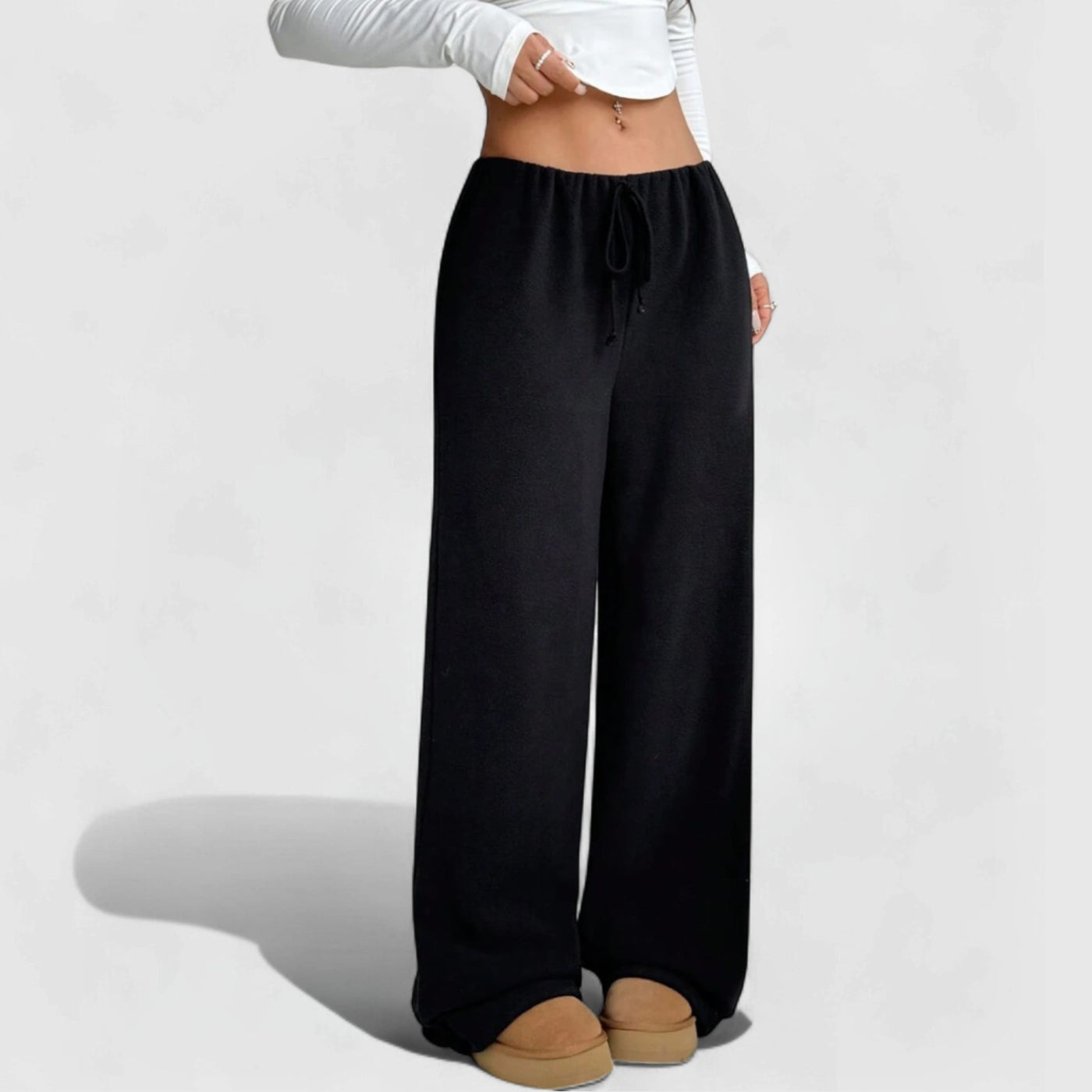 Cozy Fleece Joggers - Musta