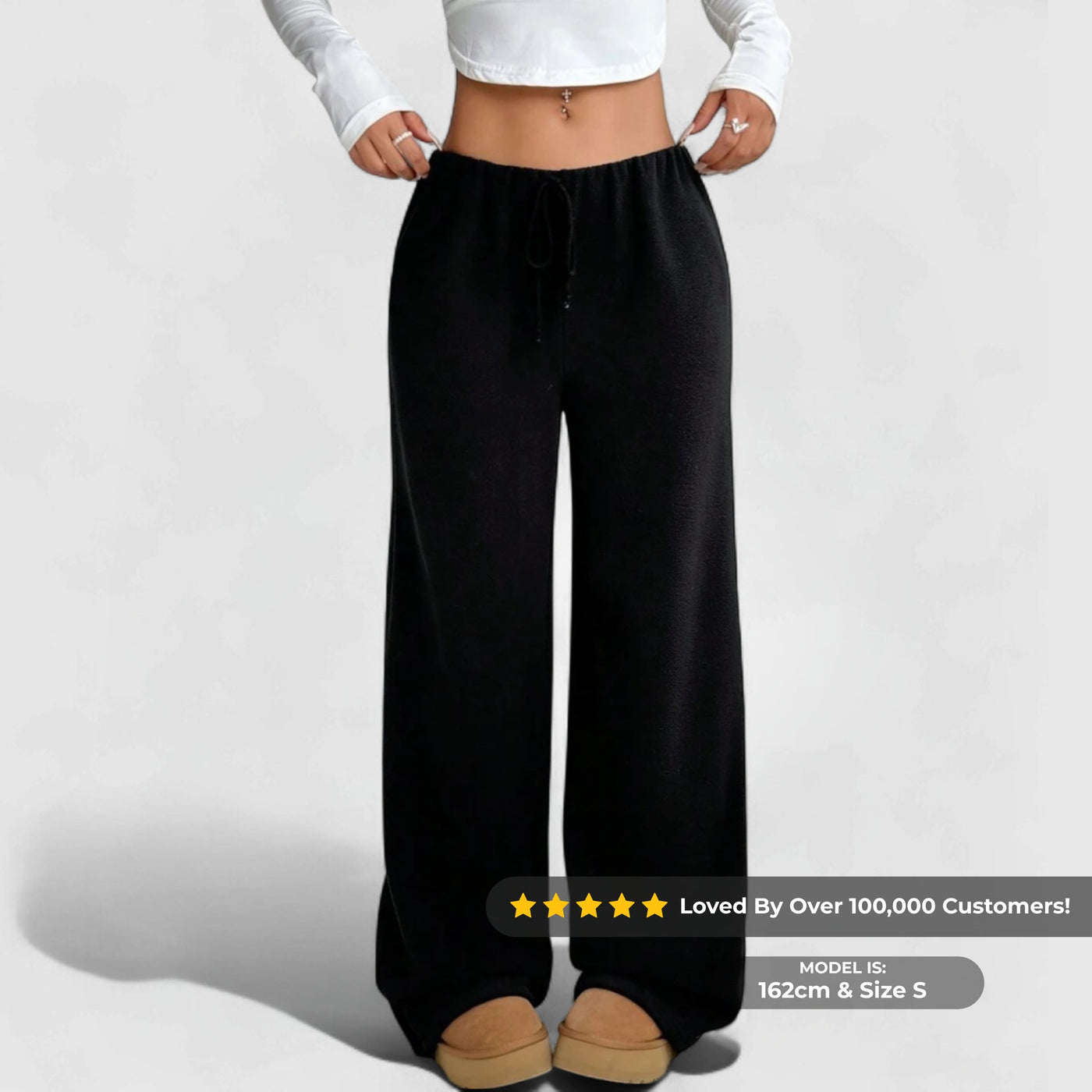 Cozy Fleece Joggers - Musta