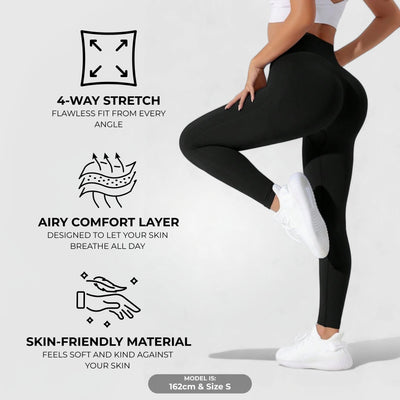 FLEXFORM™ Seamless Leggings - Musta V1